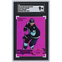Matty Beniers Seattle Kraken 2023 Upper Deck Employee Exclusive Metal Universe Precious Metal Gems #UD-MB SGC Authenticated 9 Card 