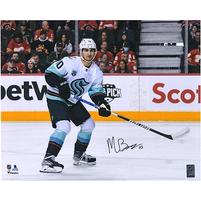 Matty Beniers Seattle Kraken Autographed 16" x 20" NHL Debut Photograph