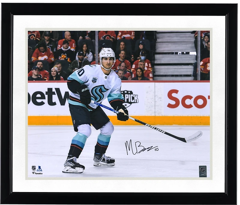 Matty Beniers Seattle Kraken Autographed 16" x 20" NHL Debut Photograph