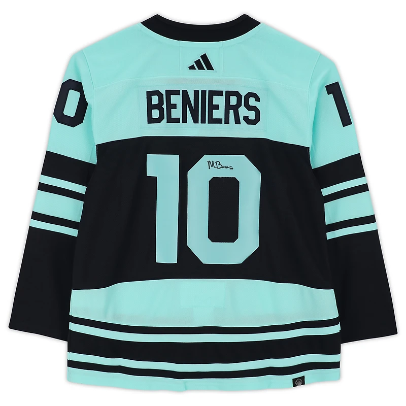 Matty Beniers Seattle Kraken Autographed 2022-23 Reverse Retro adidas Authentic Jersey
