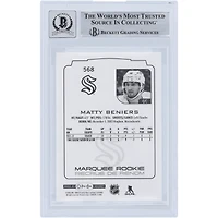 Carte de recrue 10 authentifiée signée Matty Beniers Seattle Kraken 2022-23 Upper Deck O-Pee-Chee Marquee Rookies #568 Beckett Fanatics