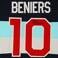 Matty Beniers Seattle Kraken Autographed 2024 Winter Classic adidas Authentic Jersey