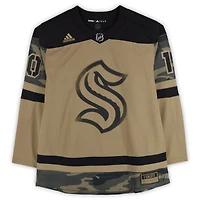 Matty Beniers Seattle Kraken Autographed Camo adidas Authentic Jersey 