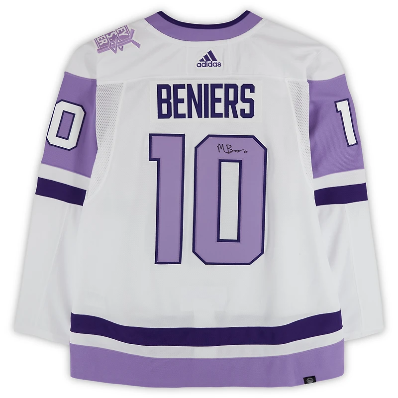 Matty Beniers Seattle Kraken Autographed Hockey Fights Cancer adidas Authentic Jersey 