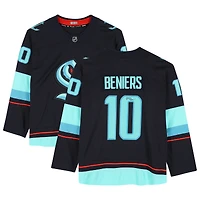 Matty Beniers Seattle Kraken Autographed Navy Fanatics Breakaway No Patch Jersey