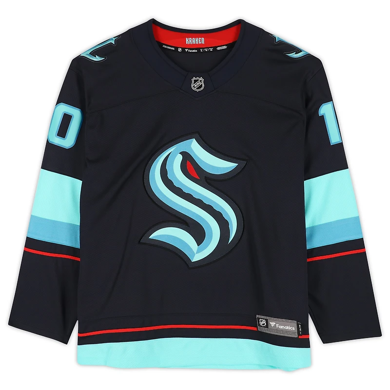 Matty Beniers Seattle Kraken Autographed Navy Fanatics Breakaway No Patch Jersey