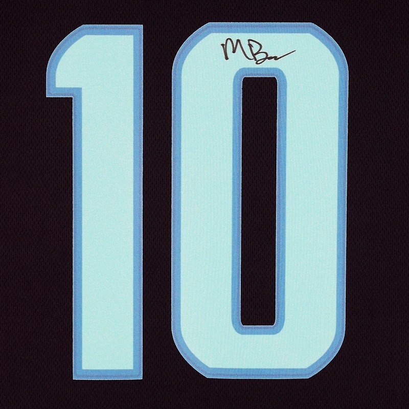 Matty Beniers Seattle Kraken Autographed Navy Fanatics Breakaway No Patch Jersey