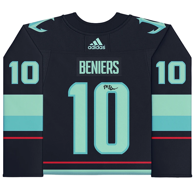 Maillot dédicacé par Matty Beniers des Seattle Kraken Fanatics Breakaway sans patch