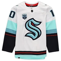 Maillot authentique Adidas blanc autographié par Matty Beniers du Seattle Kraken