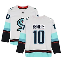 Maillot blanc dédicacé par Matty Beniers des Seattle Kraken Fanatics Breakaway sans patch