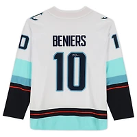 Matty Beniers Seattle Kraken Autographed White Fanatics Breakaway No Patch Jersey