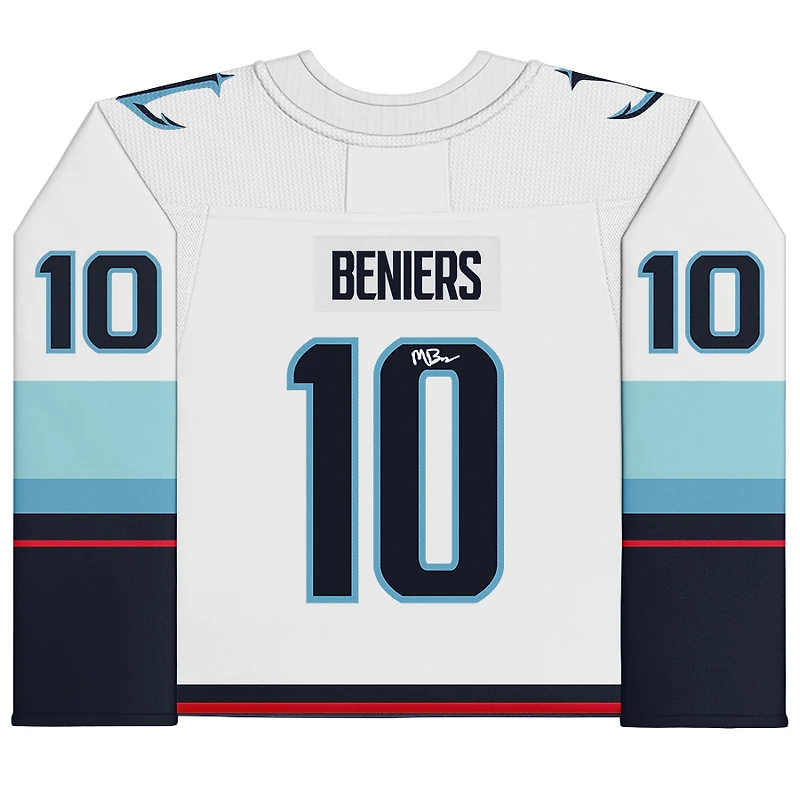 Maillot blanc dédicacé par Matty Beniers des Seattle Kraken Fanatics Breakaway sans patch