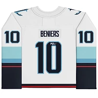 Maillot blanc dédicacé par Matty Beniers des Seattle Kraken Fanatics Breakaway sans patch