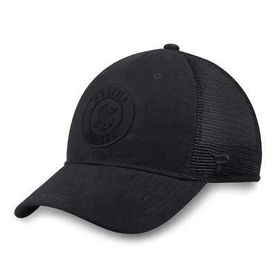 Men's Fanatics  Black Seattle Kraken Team Haze Adjustable Trucker Hat