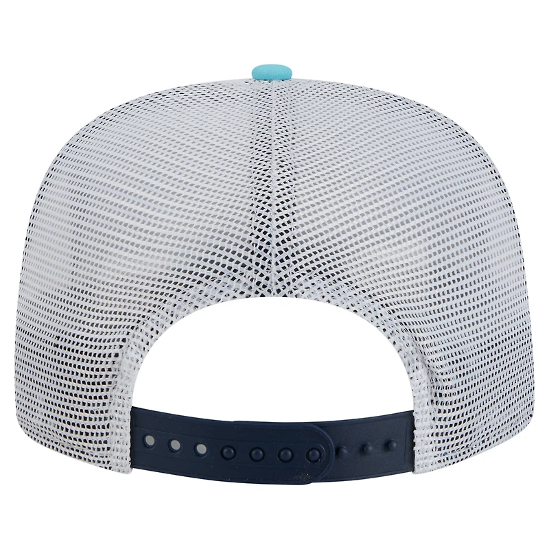 Casquette de golf ajustable Seattle Kraken Throwback V-Dye pour homme New Era bleu marine/bleu clair