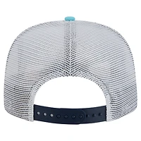 Casquette de golf ajustable Seattle Kraken Throwback V-Dye pour homme New Era bleu marine/bleu clair