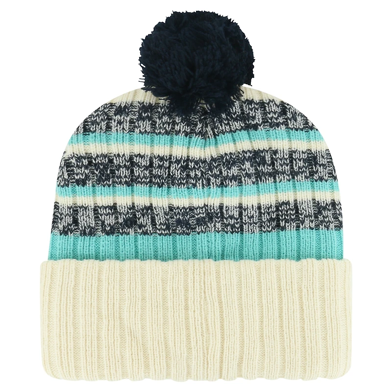 Men's '47 Cream Seattle Kraken Tavern Cuffed Knit Hat with Pom