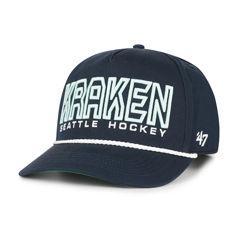 Men's '47 Deep Sea Blue Seattle Kraken Byline Hitch Adjustable Hat