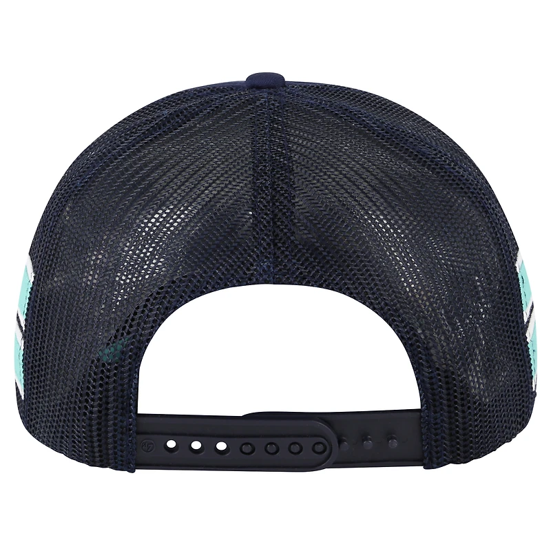 Casquette Snapback de camionneur à rayures latérales Seattle Kraken '47 Deep Sea Blue pour hommes