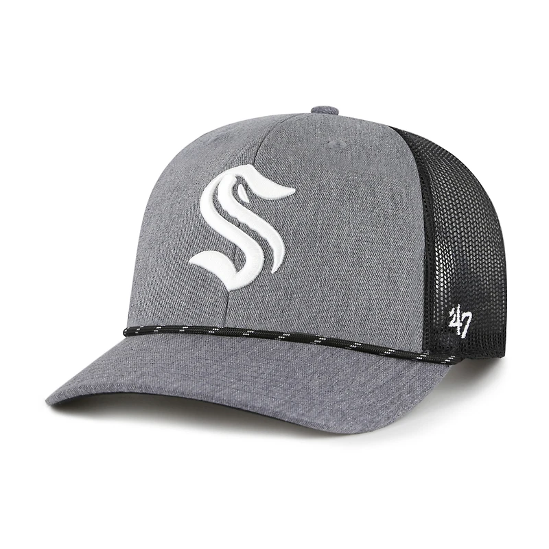 Men's '47 Gray Seattle Kraken Carbon Rope Trucker Adjustable Hat