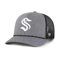 Men's '47  Gray Seattle Kraken Carbon Rope Trucker Adjustable Hat
