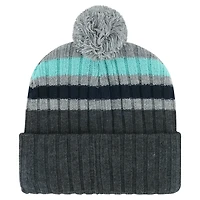 Bonnet en tricot à revers avec patch Seattle Kraken Stack '47 gris pour hommes