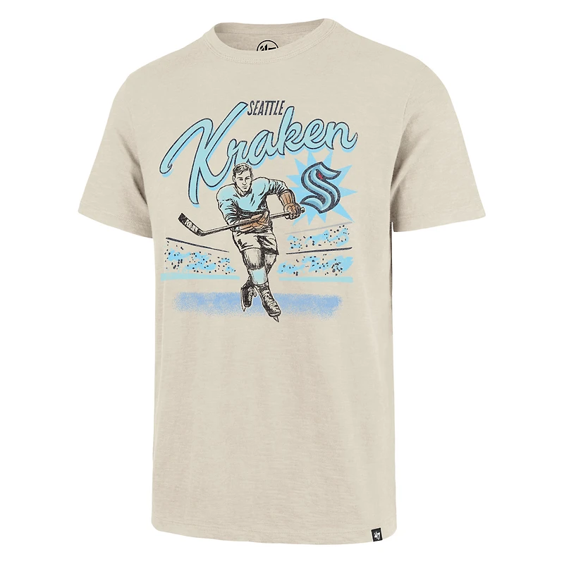 Men's '47  Natural Seattle Kraken Hockey Player Golden Age Scrum T-Shirt