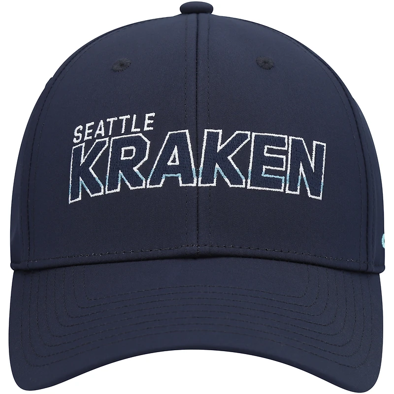 Casquette adidas Seattle Kraken Team Bar Flex bleu profond pour hommes