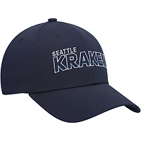 Casquette adidas Seattle Kraken Team Bar Flex bleu profond pour hommes