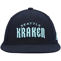 Men's adidas Deep Sea Blue Seattle Kraken Team Snapback Hat