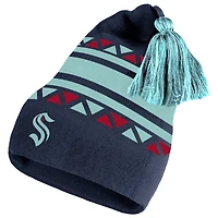 Adidas Seattle Kraken Reverse Retro 2.0 pour homme - Bleu marine - Bonnet en tricot à pompon