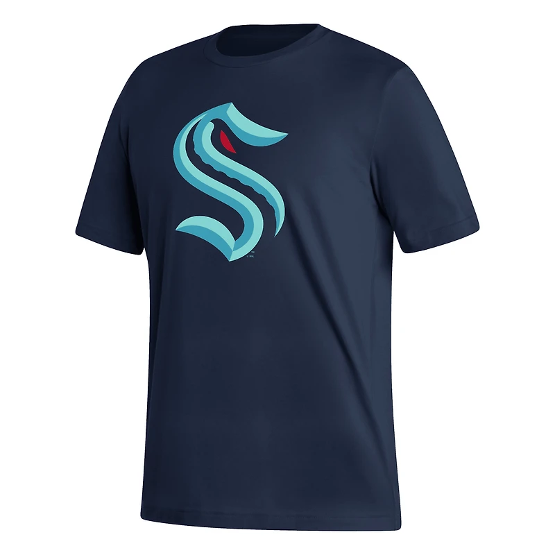 T-shirt adidas Philipp Grubauer pour hommes, bleu marine, Seattle Kraken Fresh, nom et numéro
