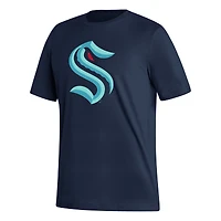 T-shirt adidas Philipp Grubauer pour hommes, bleu marine, Seattle Kraken Fresh, nom et numéro