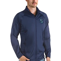 Men's Antigua Deep Sea Blue Seattle Kraken Links Full-Zip Golf Jacket