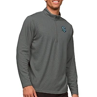 Men's Antigua Heather Charcoal Seattle Kraken Epic Quarter-Zip Pullover Top