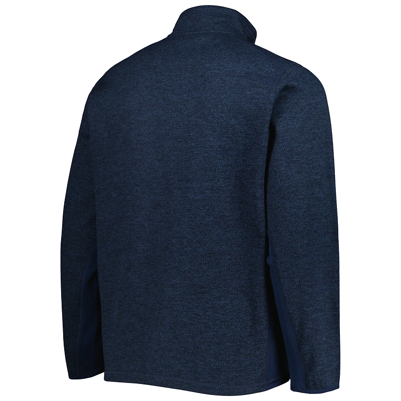 Men's Antigua Heathered Deep Sea Blue Seattle Kraken Course Quarter-Zip Jacket