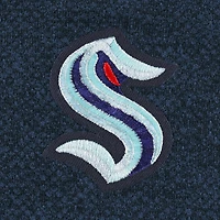 Men's Antigua Heathered Deep Sea Blue Seattle Kraken Course Quarter-Zip Jacket