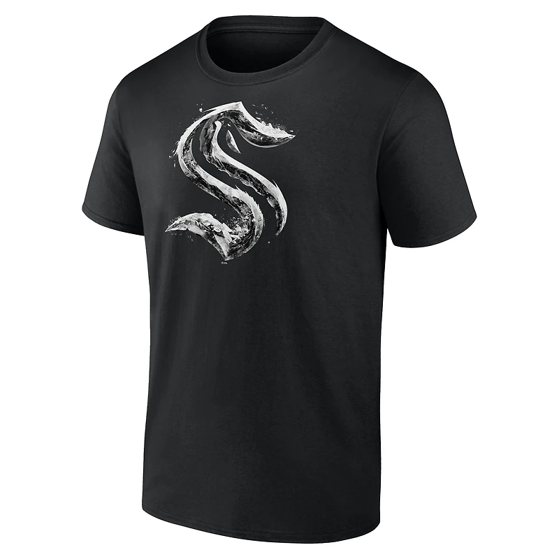 Men's  Black Seattle Kraken Iced Out T-Shirt
