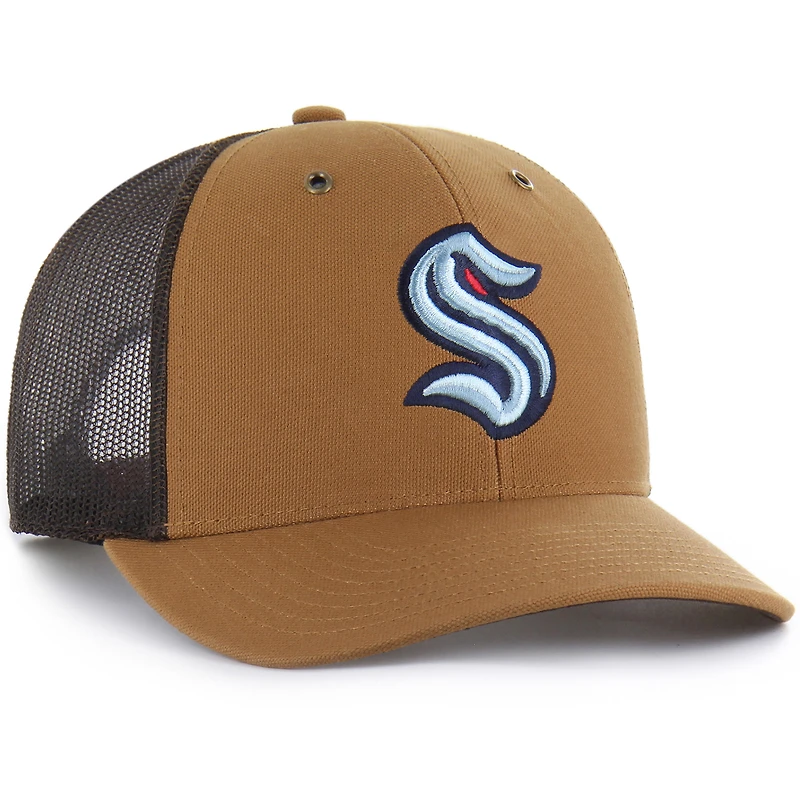 Casquette ajustable Carhartt x '47 marron Seattle Kraken Trucker pour homme