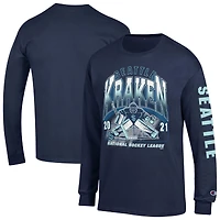 T-shirt à manches longues Champion Seattle Kraken bleu marine pour homme
