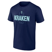 T-shirt de milieu terrain personnalisé bleu marine Seattle Kraken pour homme