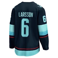 Fanatics pour hommes Adam Larsson Deep Sea Blue Seattle Kraken Home Breakaway Player Maillot