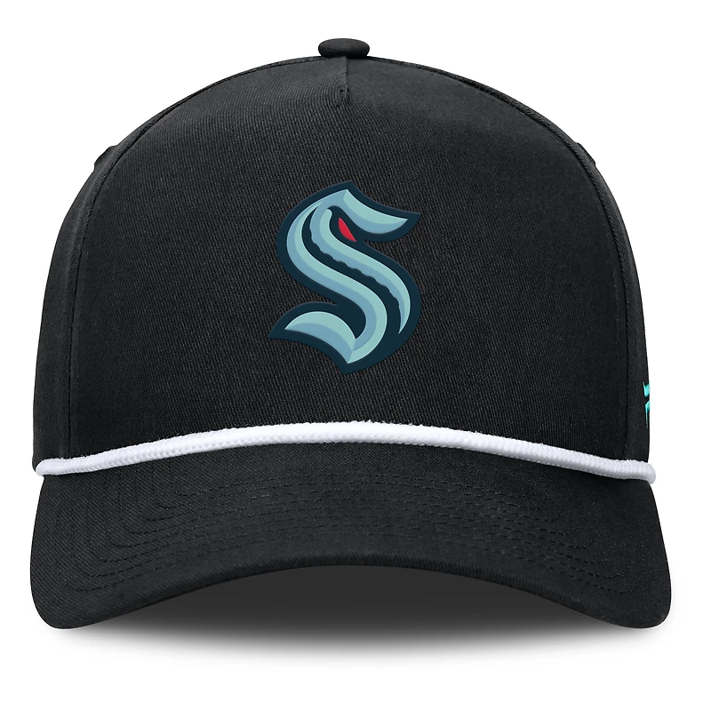 Casquette ajustable en forme de A pour homme Fanatics Black Seattle Kraken Authentic Pro Alt Jersey