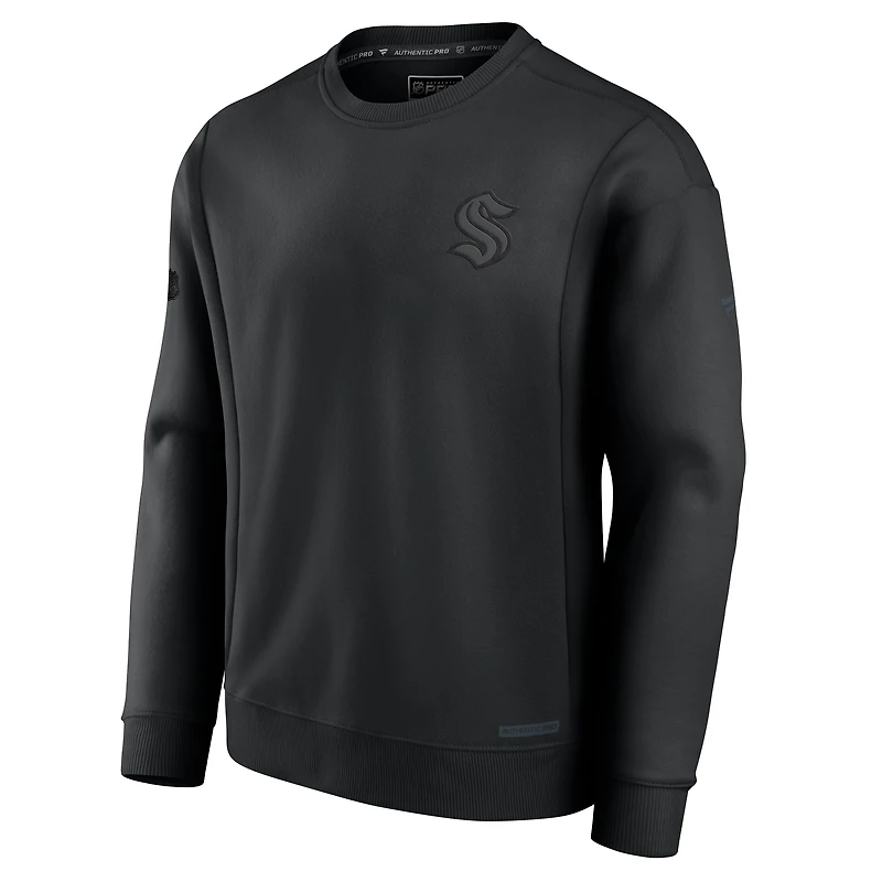 Sweat-shirt polaire authentique Fanatics noir Seattle Kraken Pro Road pour homme