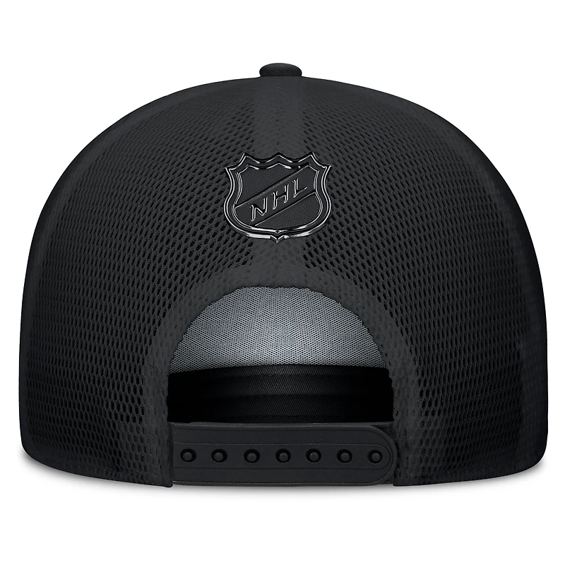 Men's Fanatics Black Seattle Kraken Authentic Pro Road Team Code Trucker Adjustable Hat