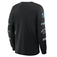 T-shirt à manches longues pour homme Fanatics Seattle Kraken Legacy noir