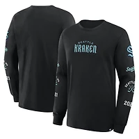 T-shirt à manches longues pour homme Fanatics Seattle Kraken Legacy noir