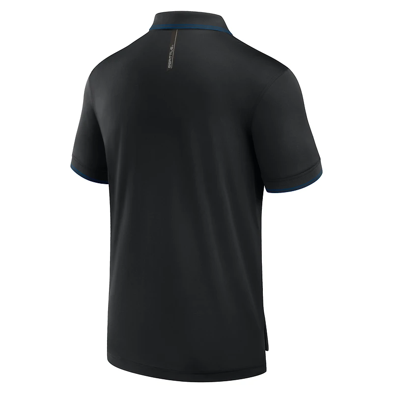 Polo noir Fanatics pour homme avec logo du Front Office Move Mono de Seattle Kraken