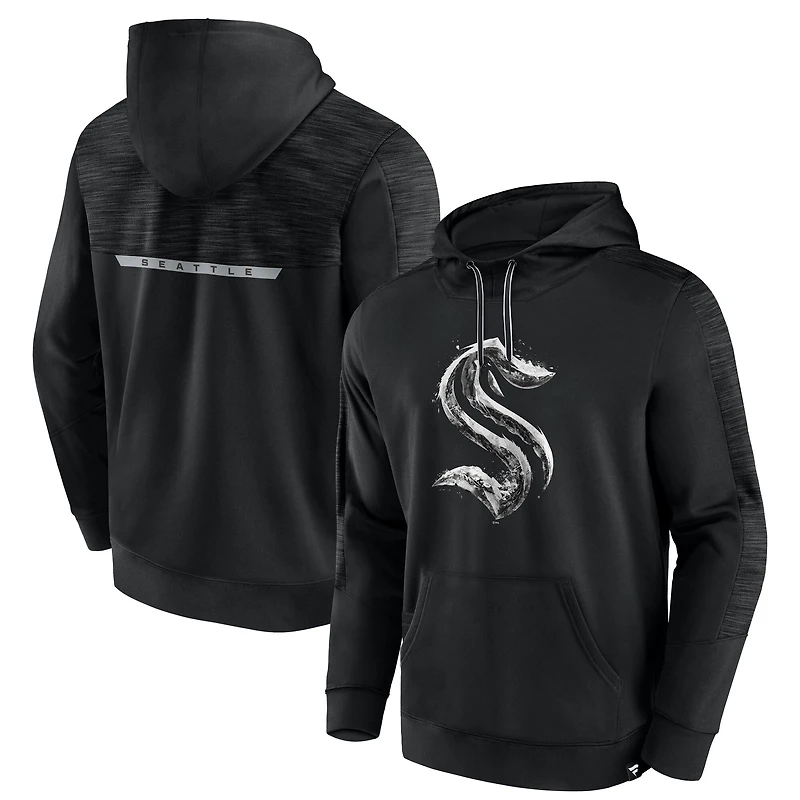 Men's Fanatics Black Seattle Kraken Iced Out Pullover Hoodie