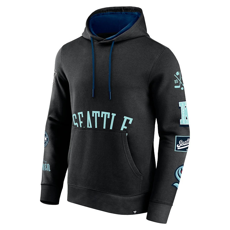 Sweat à capuche en polaire noir Seattle Kraken Wild Winner Fanatics pour hommes